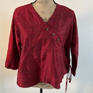 Gorgeous red wine wrap blouse